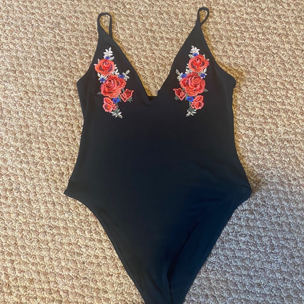 Divided Black Bodysuit
